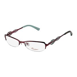 Thalia Edita Womens/Ladies Ophthalmic Unique Design Designer Half-rim Spring Hinges Eyeglasses/Spectacles (50-17-130, Burgundy / Green)