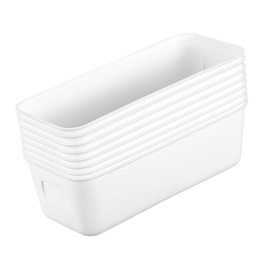 Ipetboom 8 Pcs Plastic Storage Basket Versatile Home Organizer for Kitchen Bathroom and Pantry Lightweight Sturdy Design for Efficient Space Optimization