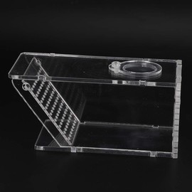Crab Fish Trap, Mini Freshwater Catcher Box Multi Functional Aquarium Crawfish Tank Fishing Bait Cage Transparent Acrylic Holder for Catching Lobster Minnows Shrimp Clownfish Home Garden Office