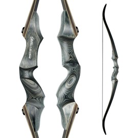 Black Hunter Takedown Recurve Bow, 60" Left Handed with Ergonomic Design for Outdoor Training Practice (60 lb, Left Hand)