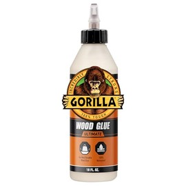 Gorilla Ultimate - Pegamento de madera impermeable, color de madera natural, 18 onzas (paquete de 1) - Impermeable para proyectos y reparaciones en interiores o exteriores
