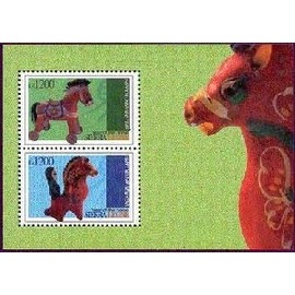 2002 Lunar New Year of The Horse, Collectible Sheet of 2 Stamps, Mint Never Hinged