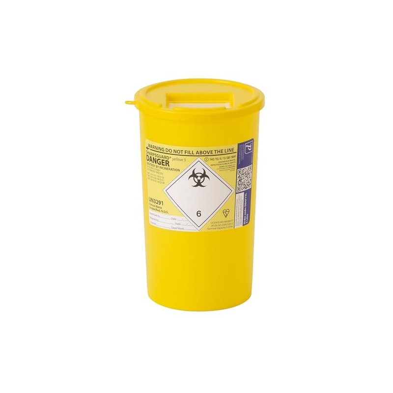 2X Sharpsguard Sharps Bin 5 Litre - Yellow (Multi Pack)