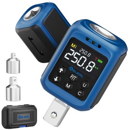 ALAIAL Digital Torque Adapter 1/2", 3.7-250.8 Ft-lb/5-340 Nm, Digital Torque Wrench Converter with ±2% Accuracy, Buzzer and LED Indicator, 2 Modes, 4 Units, 3/8'' & 1/4'' Adapters for Car, Moto