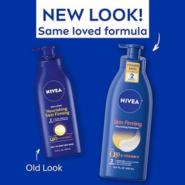 NIVEA NIVEA Skin Firming Nourishing Hydration, Firming Body Lotion for Dry to Very Dry Skin with Q10 and Vitamin C, 16.9 Fl Oz Pump Bottle