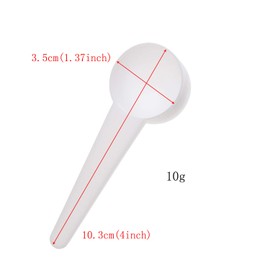 10-Piece Food Grade Long Handle Nontoxic Reusable Plastic Measuring Spoon Coffee Teaspoon Milk Powder Spoon Kitchen Spoons (10 g Measuring)