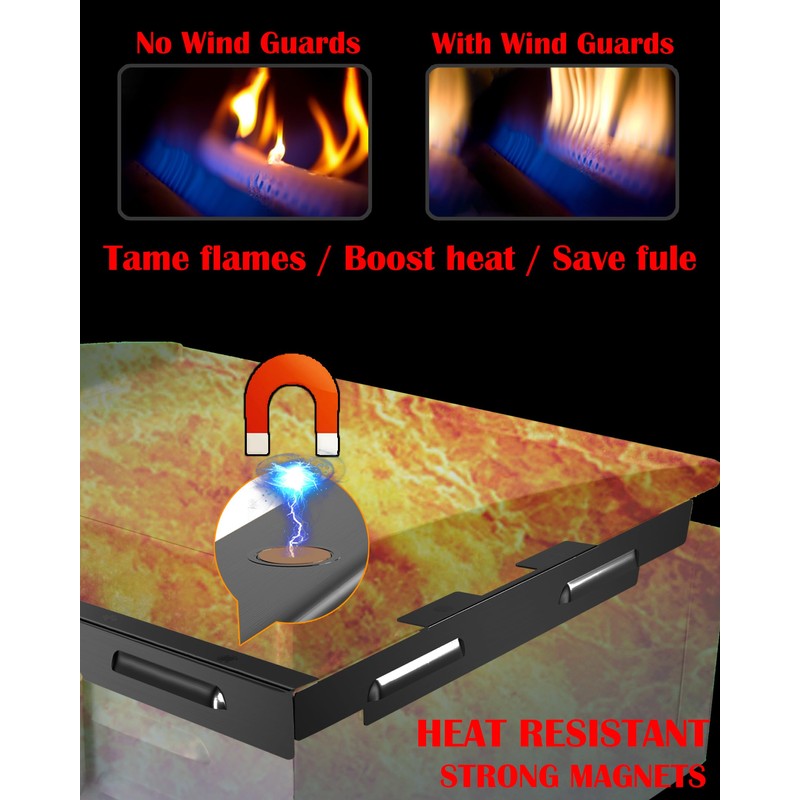 Upgraded Magnetic Wind Guards for Blackstone 28XL Griddle, Fit with