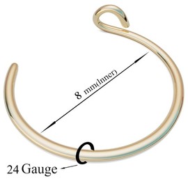 Fake Clip On Nose Ring 24g - Faux Nose Hoop - No Piercing Needed - Smooth Tiny 14K Gold Filled Fake Nose Piercing False Nose Jewelry (Gold)