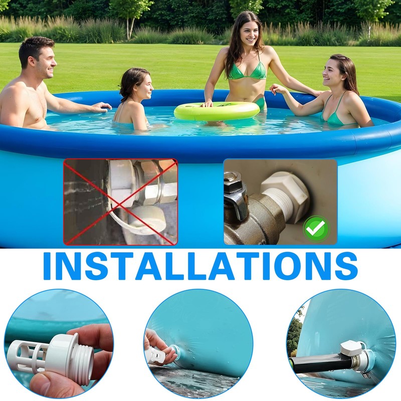 2 Pack Pool Drain Connector Replacement, 10184 Garden Hose Drain