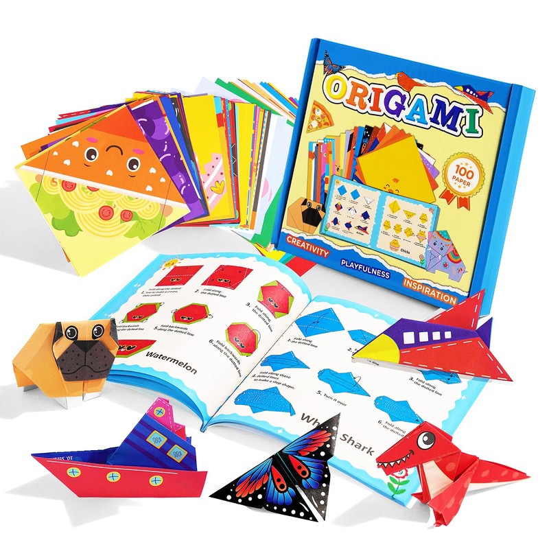 Origami Kit for Kids Ages 5-8 8-12, 100 Sheets Double