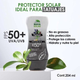Protector Solar Tattoo Uso Diario Maya Solar Fps50+ 204ml