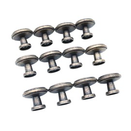 Namvo 12pcs Door Handle Vintage Copper Handle, Cabinet Round Pointed Single Hole Small Handle Iron Metal Knobs Pull Cupboard Drawer Wardrobe of Kitchen Bedroom Furniture