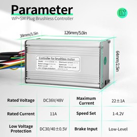 MUSELK EBike Controller KT（KUNTENG 36V/48V KT22A 9Tub Brushless DC Square Wave Controller fit 500W with Hall Hub Motor Electric Bicycle Modification Accessories, Large, red