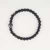 COAI CZ Pave Skull Charm Matte Onyx Stone Bracelets M