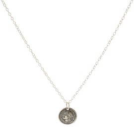 Silver Coin Necklace Tiny Sterling Silver Coin Chain