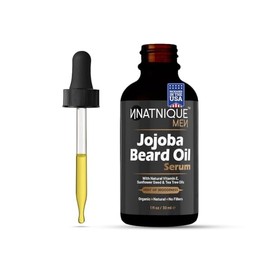 Men Jojoba Beard Oil Serum with Natural Vitamin E, Sunflower Seed & Tea Tree Oils. Organic, Pure, Natural, No Fillers. Beard Conditioner for Softening, Moisturizing, Itch & Dandruff Free 1 Oz