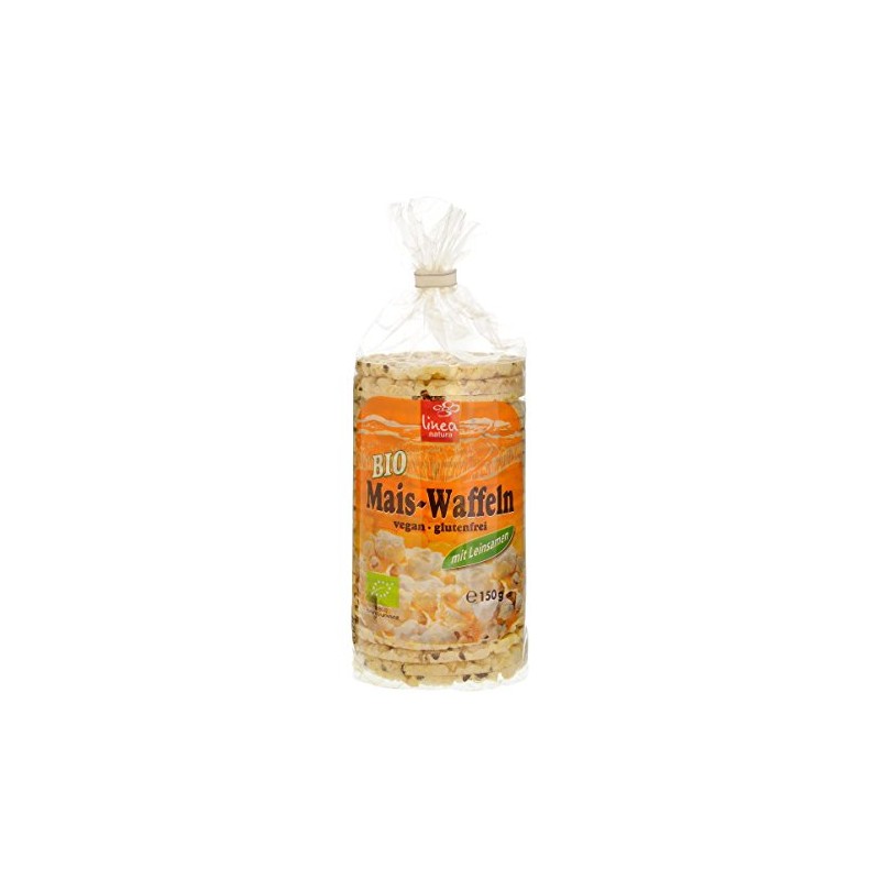 Linea Natura Maiswaffel mit Leinsamen, knusprige Waffeln in Bio Qualität,