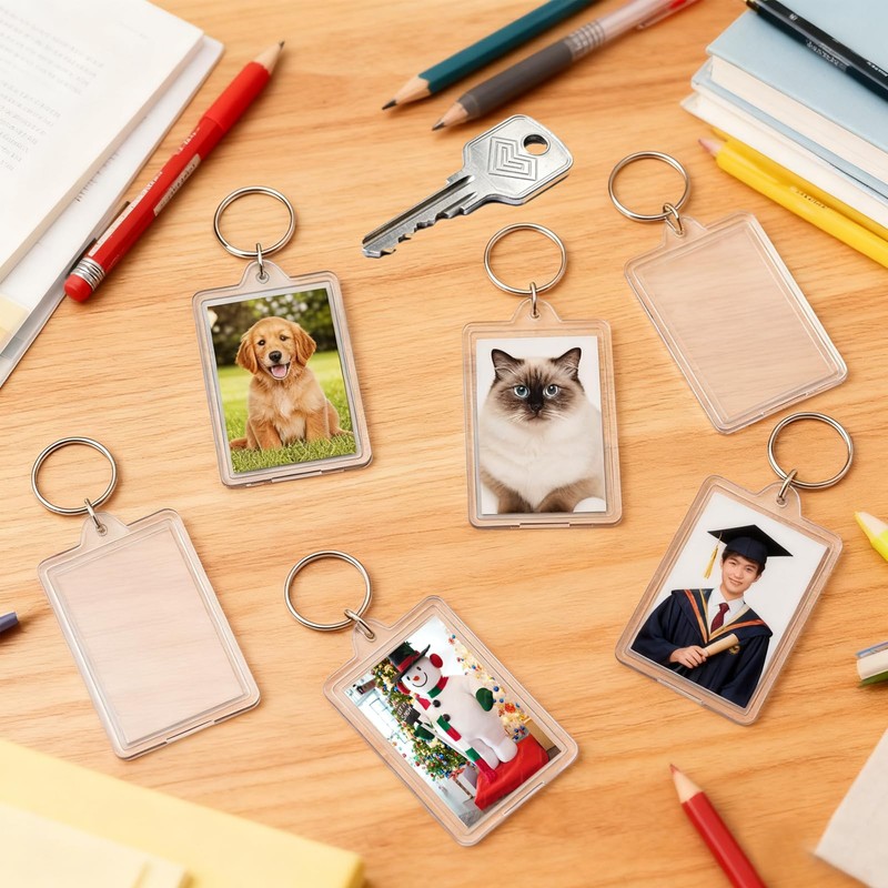 9 Pcs Photo Keychain (1.3 x 2inch) Mini Picture Frame