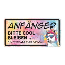 younikat Auto-Magnet-Schild Anf?nger Lama Bunt I 20 x 10 cm I kfz773