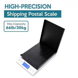 Digital Shipping Scale 66LB x 0.1oz Hold and Tare Function Accurate Postal Scale for Packages Includes Batteries and AC Adapter Reliable for Mail and Shipping