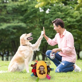Yolispa Fußball Spielzeug mit Tabs Interaktives Hundespielzeug mit Innenseite Haustier Weihnachten Geburtstag Geschenke