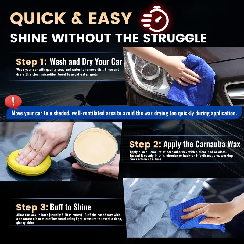 SHIELDOM Car Wax Polish Ceramic Coating Carnauba Wax Extra Gloss