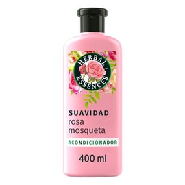HERBAL ESSENCES, Acondicionador Suavidad Rosa Mosqueta, Aroma con notas de rosas, violetas y frambuesas 400 ml