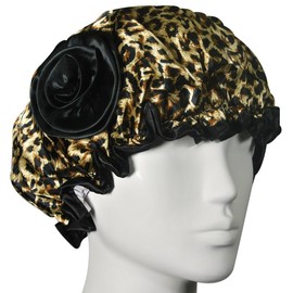 Kella Milla Stylish Satin Shower Cap - Brown Leopard