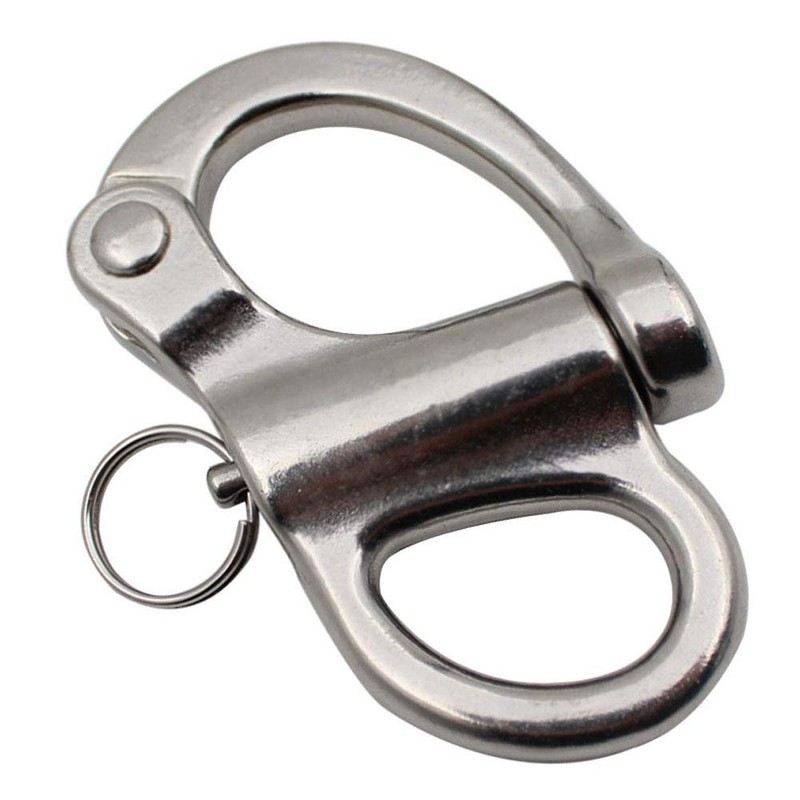 POFET 52mm-316 Stainless Steel Fixed Snap Shackle Spring Shackles, Hand