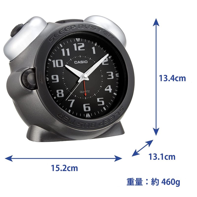 CASIO Alarm Clock Loud Alarm Clock Bell Grey Analog Sleep