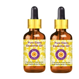 Deve Herbes Pure Elemi Essential Oil (Canarium luzonicum) with Glass Dropper Steam Distilled (Pack of Two) 100ml X 2 (6.76 oz)