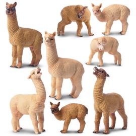 toymany 8PCS Alpaca Figures Llama Figurines - Plastic Forest Jungle Animal Toy Figurines for Kids Boys Girls Age 3-5 6-12