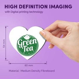 1 x Heart MDF Magnets - Green Tea Healthy Organic Tea Cup 5171