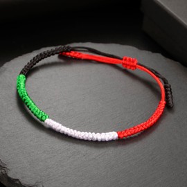 Dreamtimes Country Pride Country Flag Code Lucky Bracelet Protection and Lucky Sufer String Bracelet Hand Braided Rope Thread Tibetan Wrist Wrap Bracelet Boho Style Rope Bracelet for Women Men (Style2)