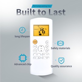 ZWP Replacement Remote Control for Midea MRCOOL FRIMEC Klimaire AC Air Conditioner RG57H3(B)/BGCEFU1-M RG57E1/BGEU1 RG57H3/BGEFU1 RG57B1/BGE RG57A6/BGEFU1 RG57E1/BGEU1 RG52A2/BGEFU1 RG57F3(B)/BGEFU1