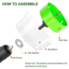 HLOFIZI 4-1/4 Inch Hole Saw Bi-Metal for 4" Recessed Lights Can Lights, 4.25” Hole Saw with Dust Bowl, Green