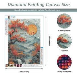 Auremi Tree Diamond Art Painting Kits for Adults, 5D Diamond Painting Kits for Adults Beginners DIY Full Drill Landscape Diamond Dots Crystal Craft Kits for Home Wall Decor Gifts 11.8x15.7 inch