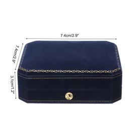 MECCANIXITY Jewelry Gift Box Velvet Necklace Storage Box Gift Ring Case Jewelry Display Box Dark Blue Cuboid 2.9x2.9x1.2 Inch Paper Velvet
