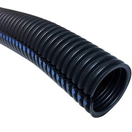 Electriduct 1.5" Flame Retardant Polypropylene Split Wire Loom Tubing Corrugated Conduit with Flammability Tracer - 10 Feet - Black