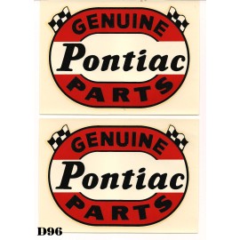 Genuine Pontiac Parts water decals from the 60's 2pc  6"x4"   Rat Rod Vintage