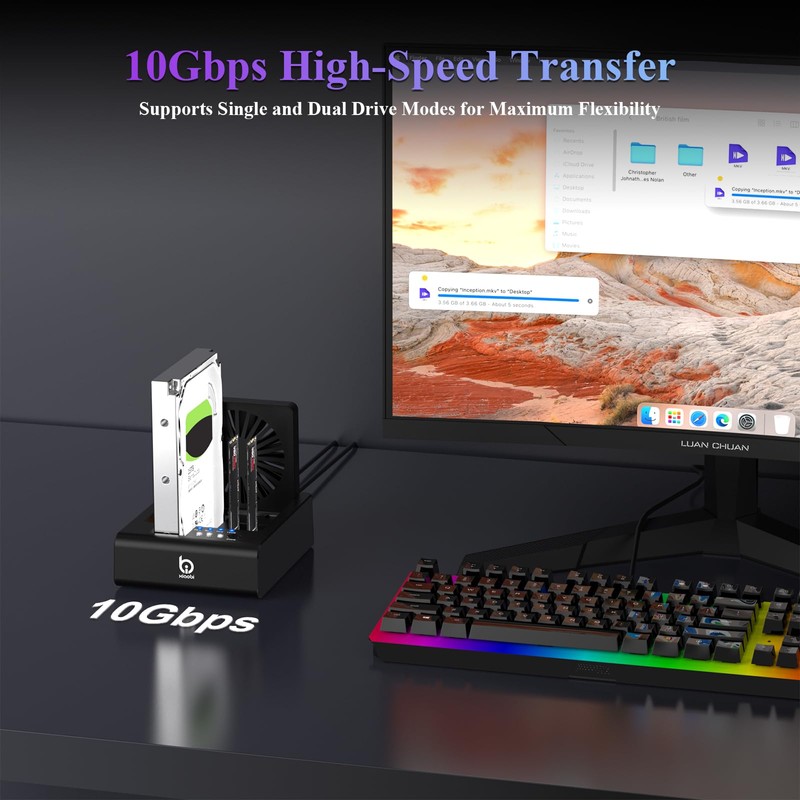 M.2 NVMe & SATA Hard Drive Docking Station, USB C