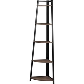 Coaster Home Furnishings Jacksonville 5-Tier Bookcase Aged Walnut Corner, Brown (805497)