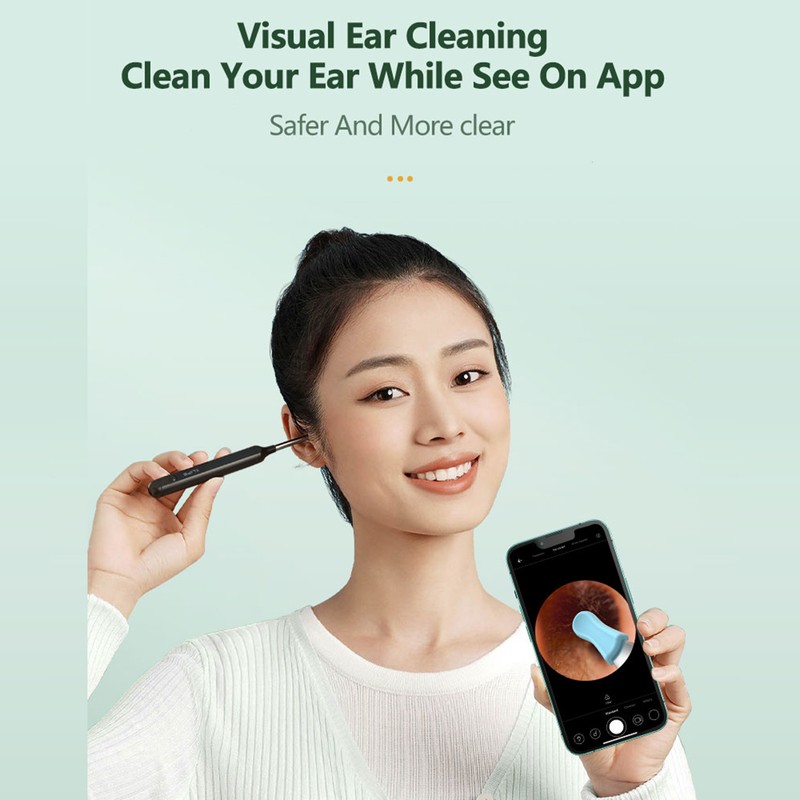 Visual Earpick USB Rechargeable Ear Cleaner Earwax Remover Tool Spoon