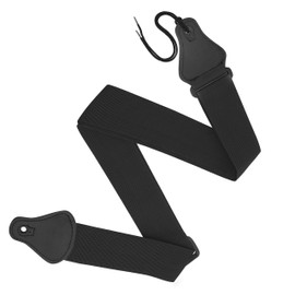 YAVO-EU Guitar Strap Adjustable Soft Cotton 6 cm Width for Electric Guitar, Bass Guitar, Ukulele Strap, Carry Strap, Acoustic Guitars, Western Guitar & Classical Guitar, black