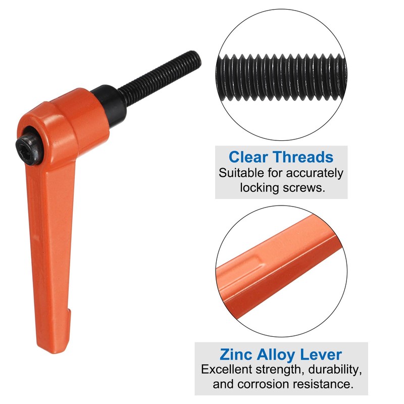QUARKZMAN Pack of 8 Lever Adjustable Handles M5 x 25