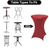 FestiCorp Spandex Table Cover, Cocktail Fitted Tablecloths, Round Highboy Stretch Table Covers Cloths for Party, Bar, Wedding, Birthday, Banquet, Red, 30"-32" Diameter x