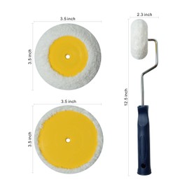 Nichiyo Corner Paint Roller Kit, 3 Pieces Mini Drywall Corner Roller for Use with Water-Based, Oil Or Enamel Paints Edger Corner Paint Roller Tool for Home Office Wall Painting Decoration