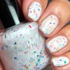 KBShimmer Oh Splat White Glitter Nail Polish with Rainbow Glitters-