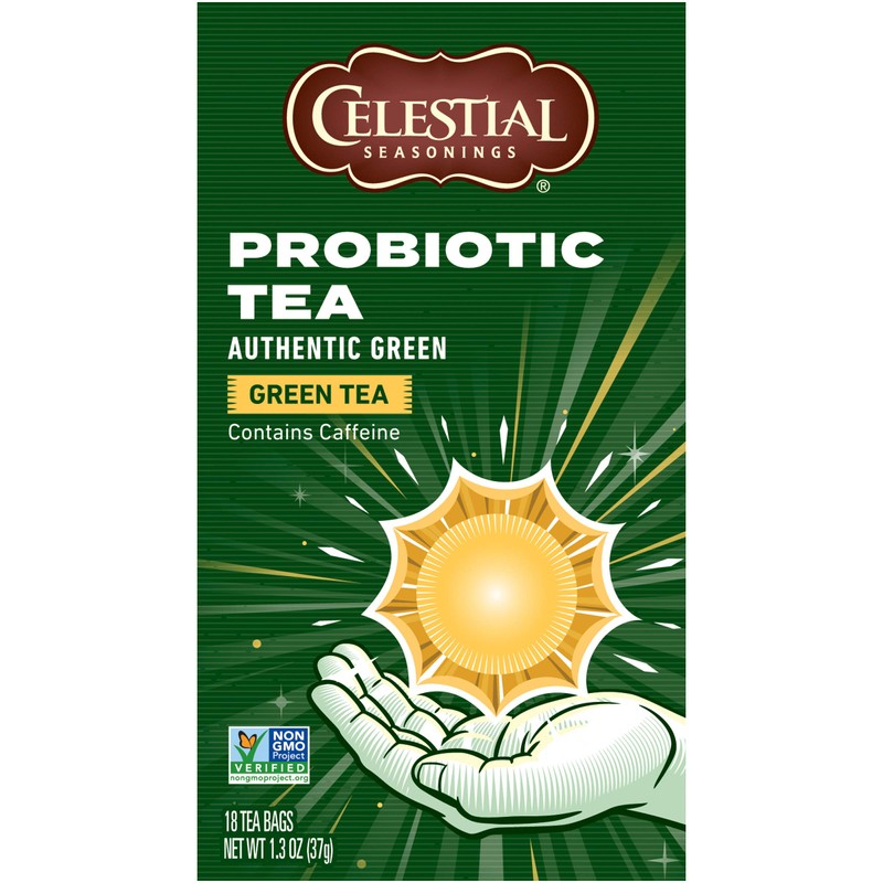 Celestial Seasonings Probiotic Tea Green Tea, 18 Count