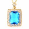 Riva Pendant with 45 cm Chain and Rectangular Cut Gemstone